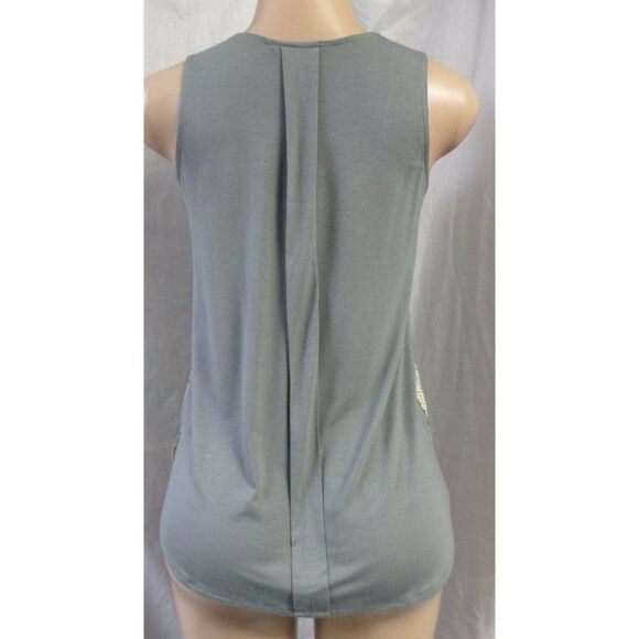 BANANA REPUBLIC GRAY & YELLOW ANIMAL PRINT CAREER CASUAL BLOUSE TOP SZ: XS NWT - Picture 4 of 4